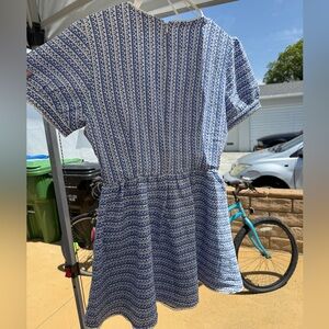 Blue and white stretchy dress- Lulus